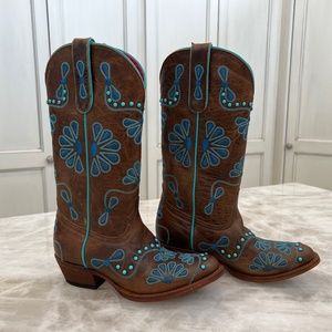 Cowgirl Boots- Embossed and Studded, Size 5, Never Worn